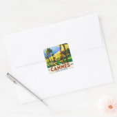  Cannes Cote D'Azur Frans reisbureau Vierkante Sticker (Envelop)