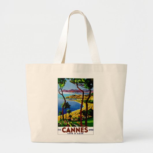 Cannes ~ Cote d'Azur Grote Tote Bag (Voorkant)
