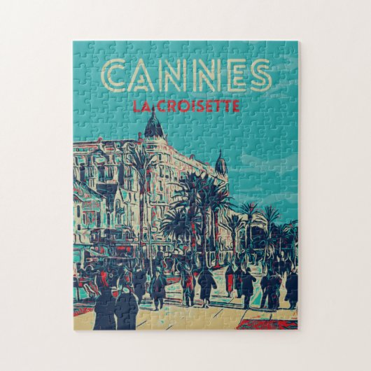 Cannes Côte d'Azur La Croisette Illust France Legpuzzel (Verticaal)