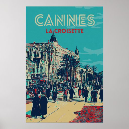 Cannes Côte d'Azur La Croisette Illust France Pos Poster (Voorkant)