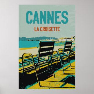Cannes Côte d'Azur La Croisette Illust France Poster