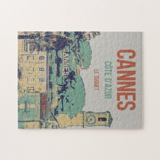 Cannes Côte d'Azur Le Suquet illustratie Frankrijk Legpuzzel (Horizontaal)