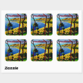 Cannes ~ Cote d'Azur Vierkante Sticker (Vel)