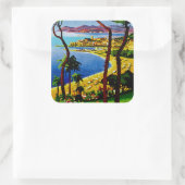 Cannes ~ Cote d'Azur Vierkante Sticker (Tas)