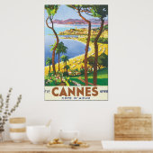 Cannes Cote D'Azur Vintage Travel Poster (Keuken)