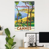 Cannes Cote D'Azur Vintage Travel Poster (Thuiskantoor)