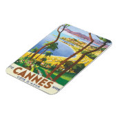 Cannes Cote D'Azur Vintage Travel Poster Magneet (Linkerzijde)