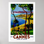 Cannes - Cote d'Azure Poster<br><div class="desc">De  Art Deco-reisposter voor Cannes en de Cote d'Azure aan de Franse Middellandse Zeekust.</div>