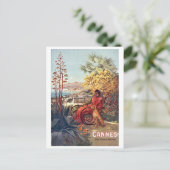 Cannes, dame met haar hond op de tuin briefkaart (Staand voorkant)