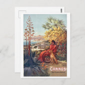 Cannes, dame met haar hond op de tuin briefkaart (Voorkant / Achterkant)