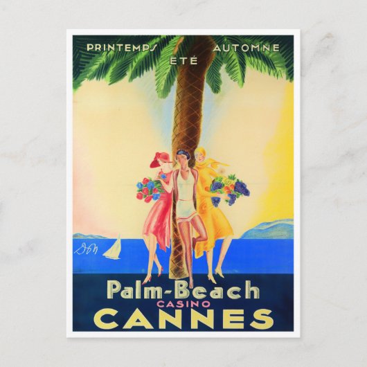 Cannes France vintage Briefkaart (Voorkant)