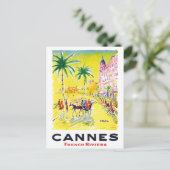 Cannes France vintage Briefkaart (Staand voorkant)