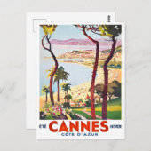 Cannes France vintage Briefkaart (Voorkant / Achterkant)
