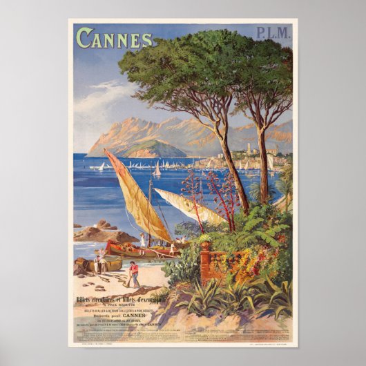 Cannes France Vintage Poster 1900 (Voorkant)