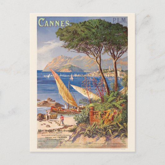 Cannes France Vintage Poster 1900 Briefkaart (Voorkant)