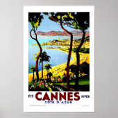 Cannes France Vintage Travel Poster (Voorkant)