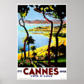 Cannes, France Vintage Travel Poster (Voorkant)