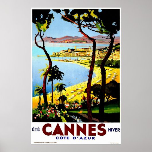 Cannes, France Vintage Travel Poster (Voorkant)