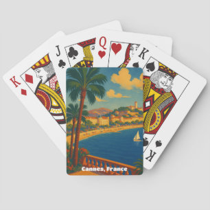 Cannes Frankrijk Franse Rivièra Vintage Pokerkaarten