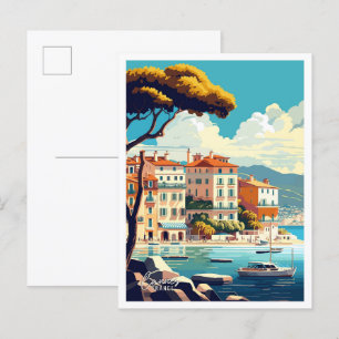 Cannes Frankrijk Kunst Vintage Reizen Illustratie Briefkaart