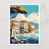 Cannes Frankrijk Kunst Vintage Reizen Illustratie Briefkaart (Voorkant)