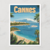 Cannes Frankrijk Kunst Vintage Reizen Illustratie Briefkaart (Voorkant)