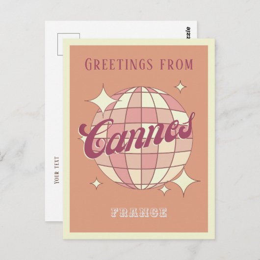 Cannes Frankrijk Retro  Partij Briefkaart (Voorkant / Achterkant)