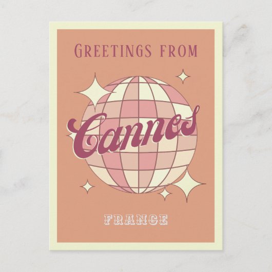 Cannes Frankrijk Retro  Partij Briefkaart (Voorkant)