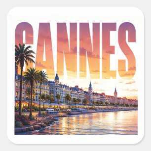 Cannes Frankrijk Riviera Gouden Kust Vierkante Sticker