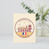 Cannes Frankrijk Skyline Embleem Briefkaart (Staand voorkant)