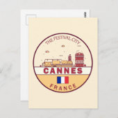 Cannes Frankrijk Skyline Embleem Briefkaart (Voorkant / Achterkant)
