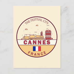Cannes Frankrijk Skyline Embleem Briefkaart