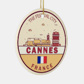 Cannes Frankrijk Skyline Embleem Keramisch Ornament (Rechts)