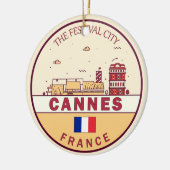 Cannes Frankrijk Skyline Embleem Keramisch Ornament (Links)