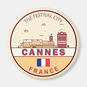 Cannes Frankrijk Skyline Embleem Magneet