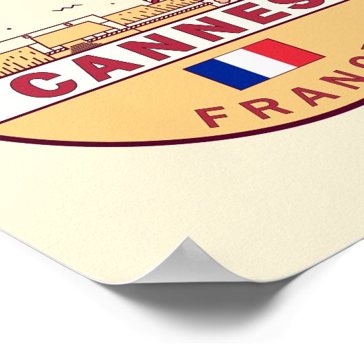 Cannes Frankrijk Skyline Embleem Poster (Hoek)