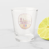 Cannes Frankrijk Skyline Embleem Shot Glas (Achterkant)