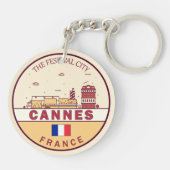 Cannes Frankrijk Skyline Embleem Sleutelhanger (Achterkant)