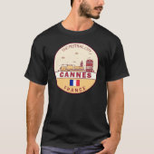 Cannes Frankrijk Skyline Embleem T-shirt (Voorkant)