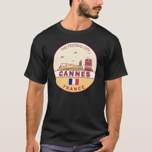 Cannes Frankrijk Skyline Embleem T-shirt