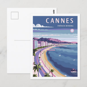 Cannes Frankrijk Vintage Beroemde Reisplaats Briefkaart
