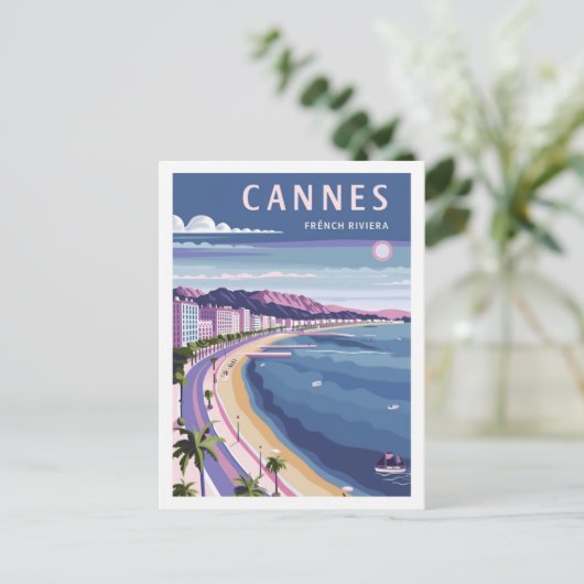 Cannes Frankrijk Vintage Beroemde Reisplaats Briefkaart (Staand voorkant)