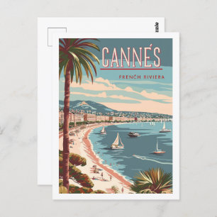 Cannes Frankrijk Vintage Beroemde Reisplaats Briefkaart
