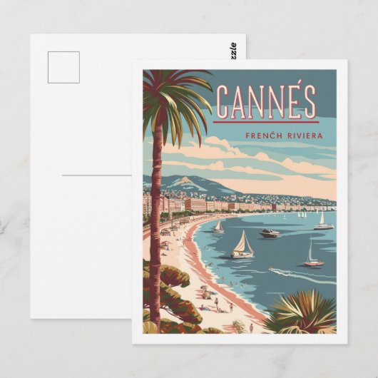 Cannes Frankrijk Vintage Beroemde Reisplaats Briefkaart (Voorkant / Achterkant)