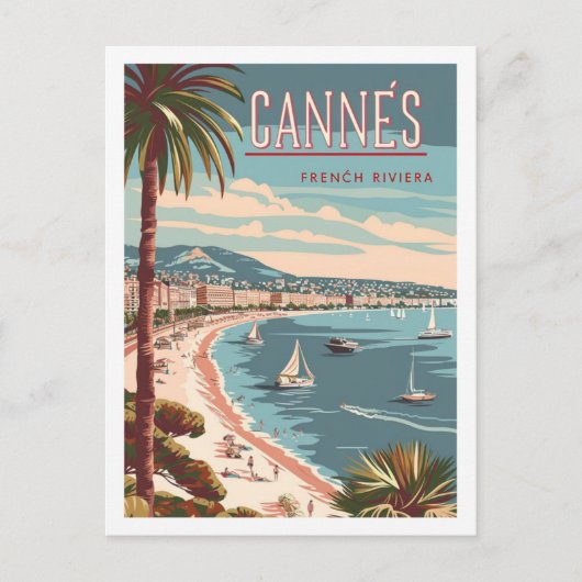 Cannes Frankrijk Vintage Beroemde Reisplaats Briefkaart (Voorkant)