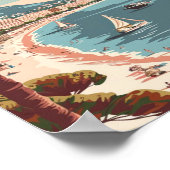 Cannes Frankrijk Vintage Beroemde Reisplaats Poster (Hoek)