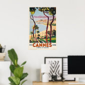 Cannes Frankrijk Vintage Reisposter Print (Thuiskantoor)