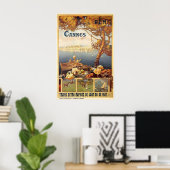 Cannes Frankrijk Vintage Reisposter Print (Thuiskantoor)
