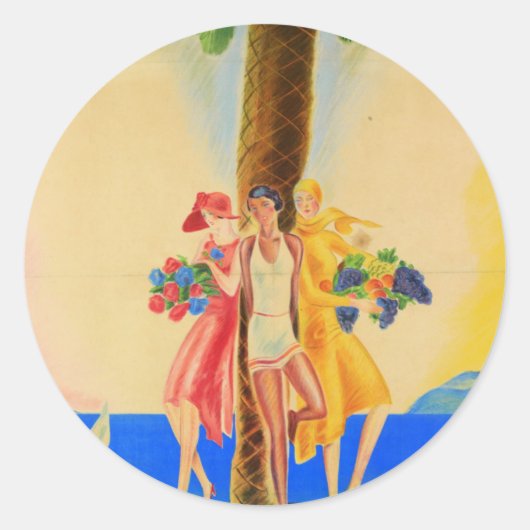 Cannes Frans reizen Ronde Sticker (Voorkant)