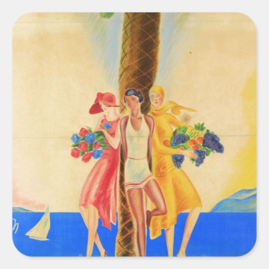  Cannes Frans reizen Vierkante Sticker (Voorkant)